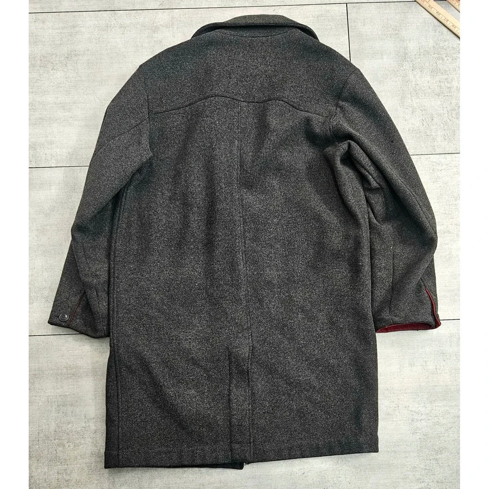 Abercrombie‎ & Fitch Mens Wool Blend Car Coat Jacket Charcoal Grey HKL-1059 B M